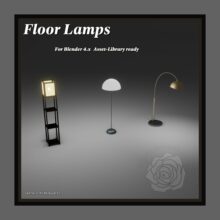 Asset Library-ready floor lamps for Blender.