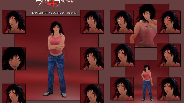 I've been hard at work on new artwork for Silent Shadow. Namely, expression test sheets—new ones—for Syleth and Rowan, plus new height charts and other pieces of