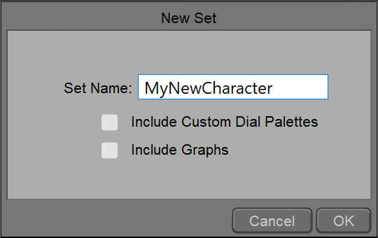 "New Set" window in Poser.