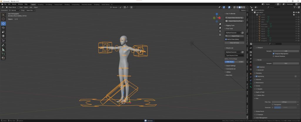 Figure imported from Daz Studio in Blender